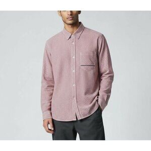 Buffalo David Bitton Mens Red & White Striped Slim Stretch Long Sleeve Shirt Siz